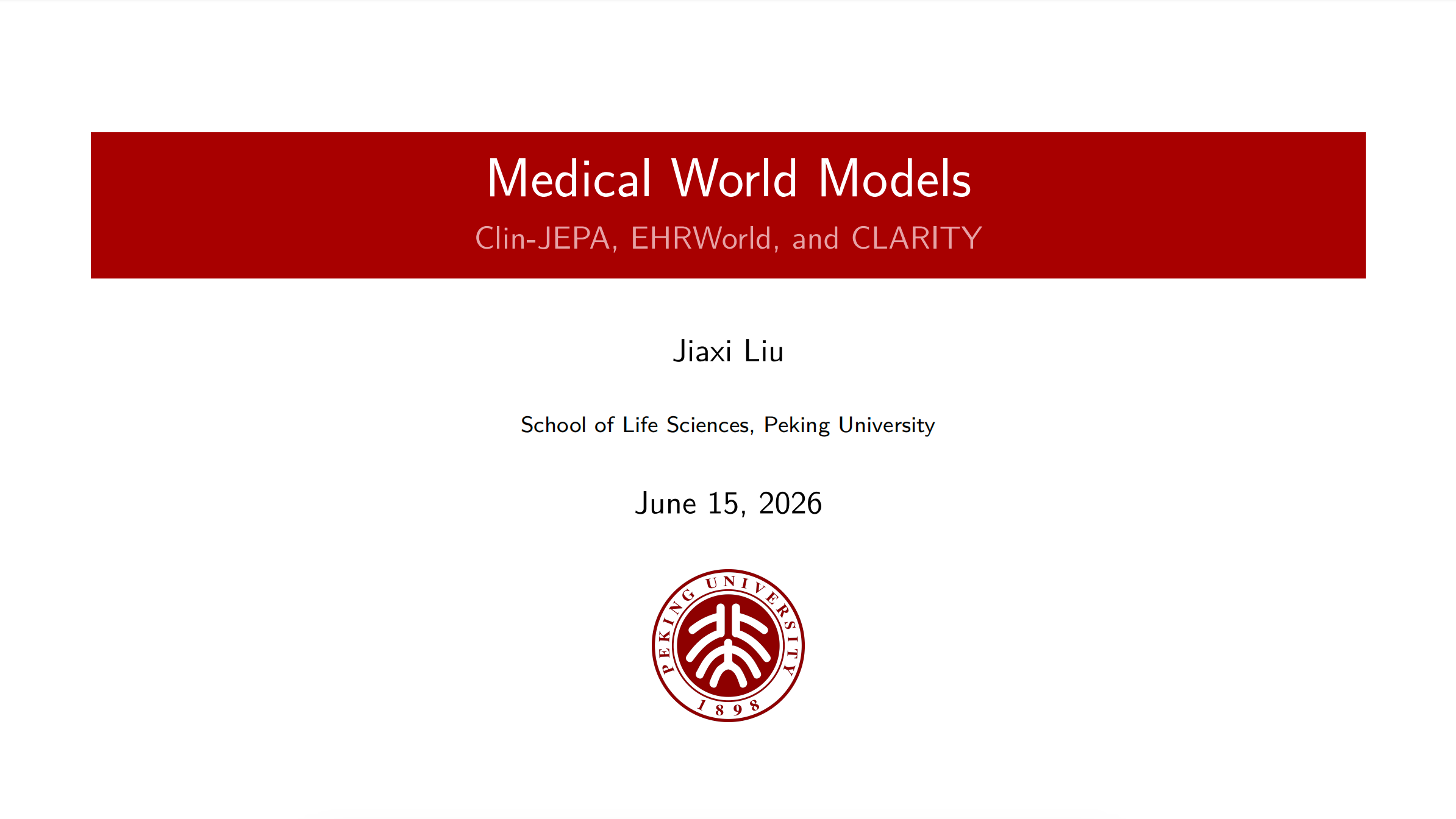 Medical World Models: Clin-JEPA, EHRWorld, and CLARITY PDF preview
